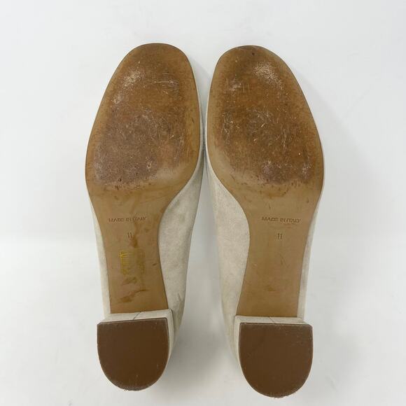 Everlane Natural Suede Leather The Day Heel Womens 11 Elasticized Ballet 2\